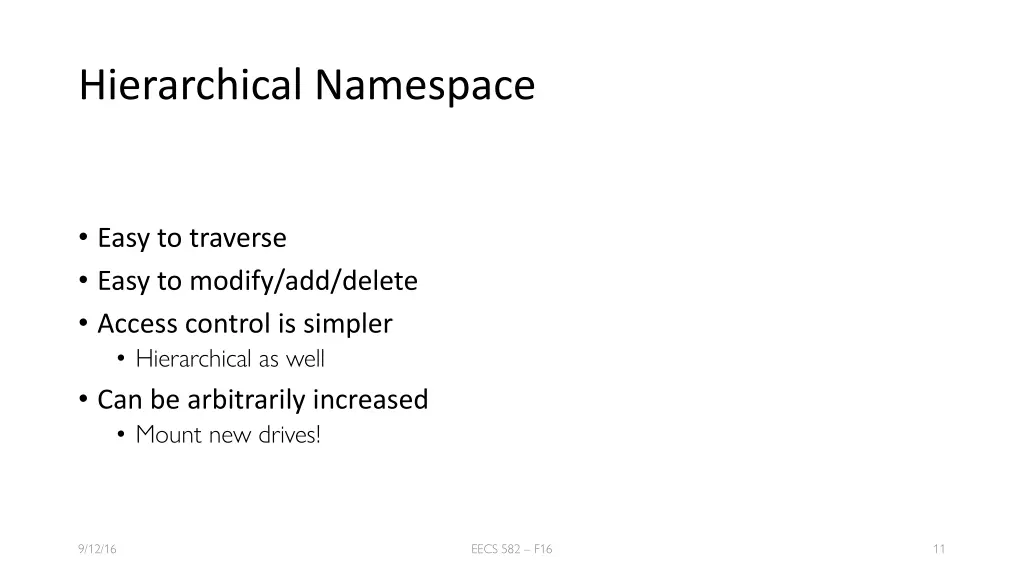 hierarchical namespace