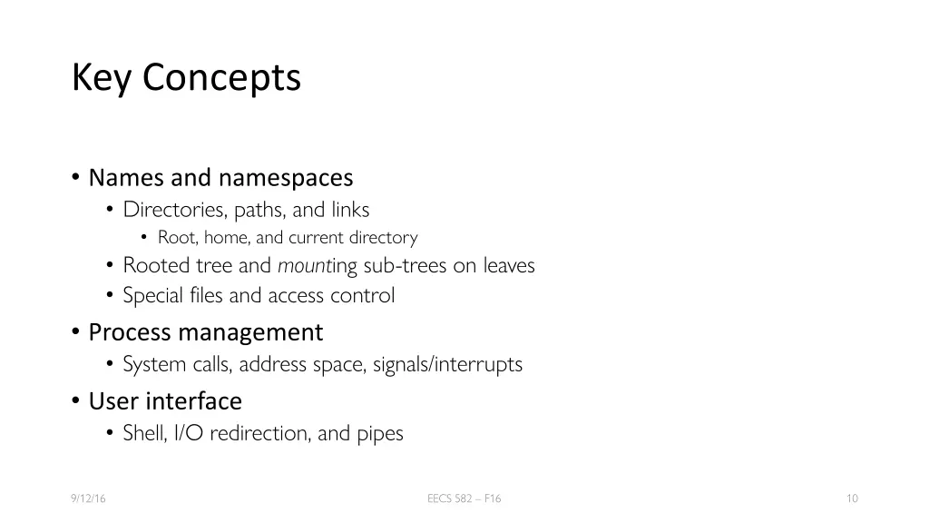 key concepts