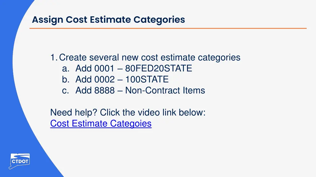 assign cost estimate categories