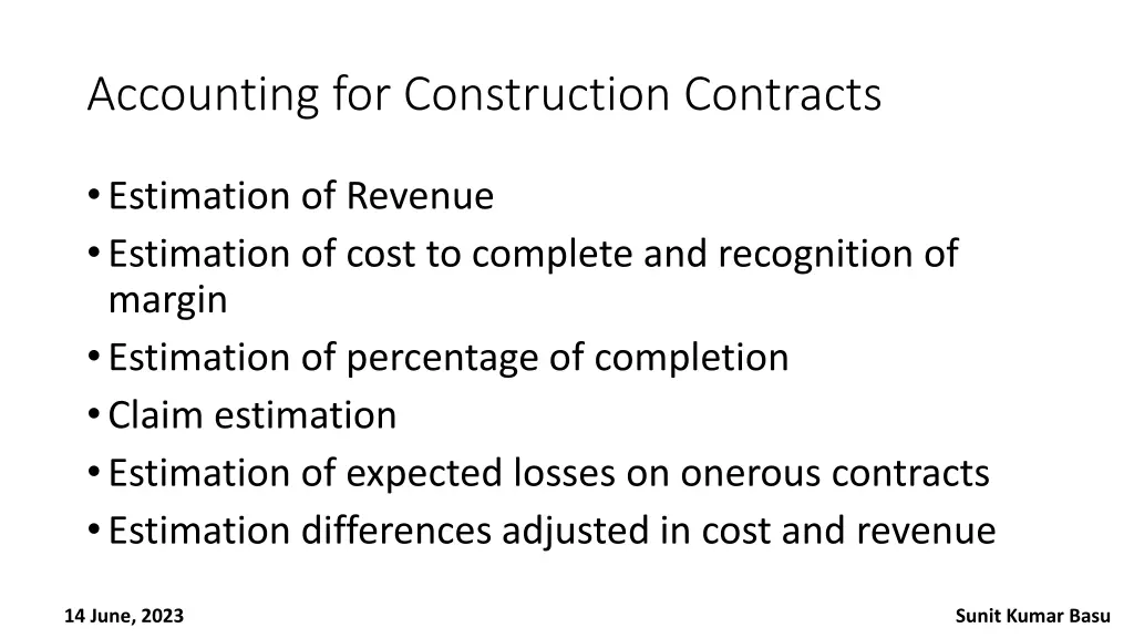 accounting for construction contracts