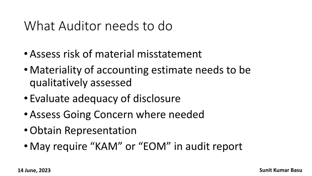 what auditor needs to do 2