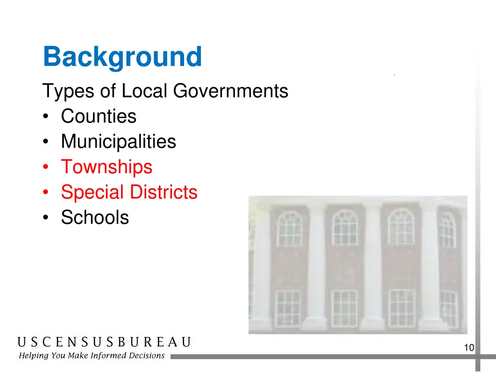background types of local governments counties