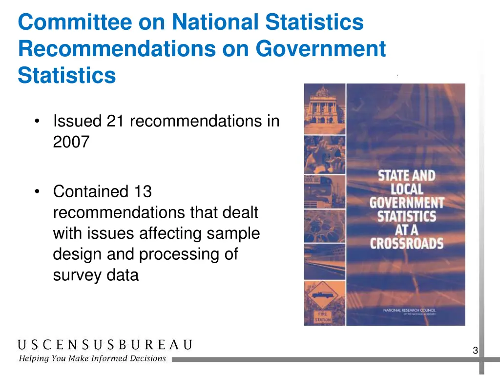 committee on national statistics recommendations