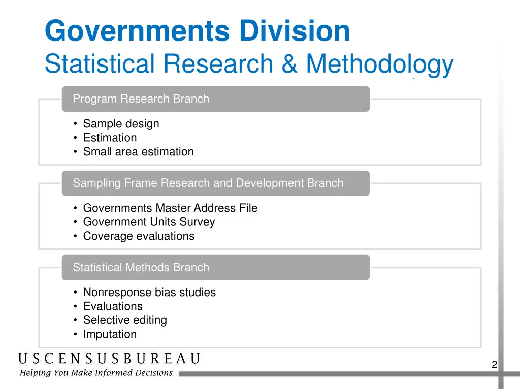 governments division statistical research