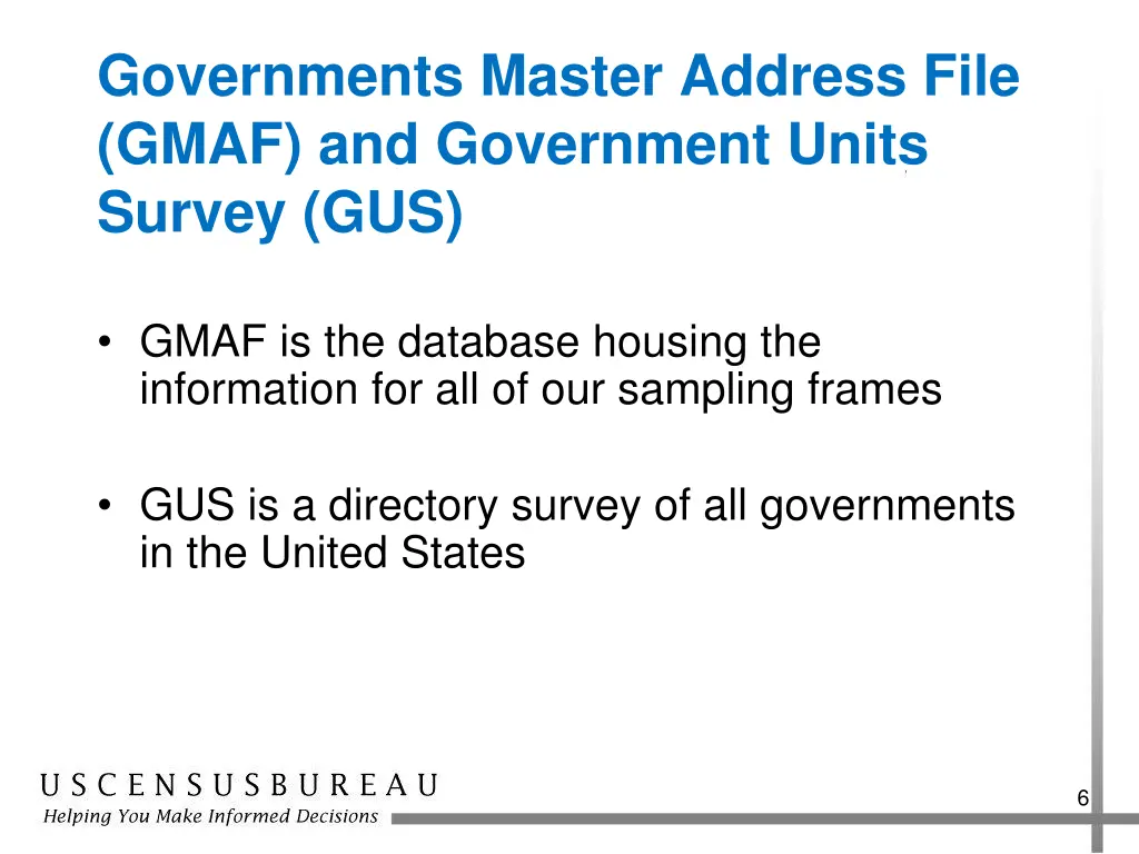 governments master address file gmaf