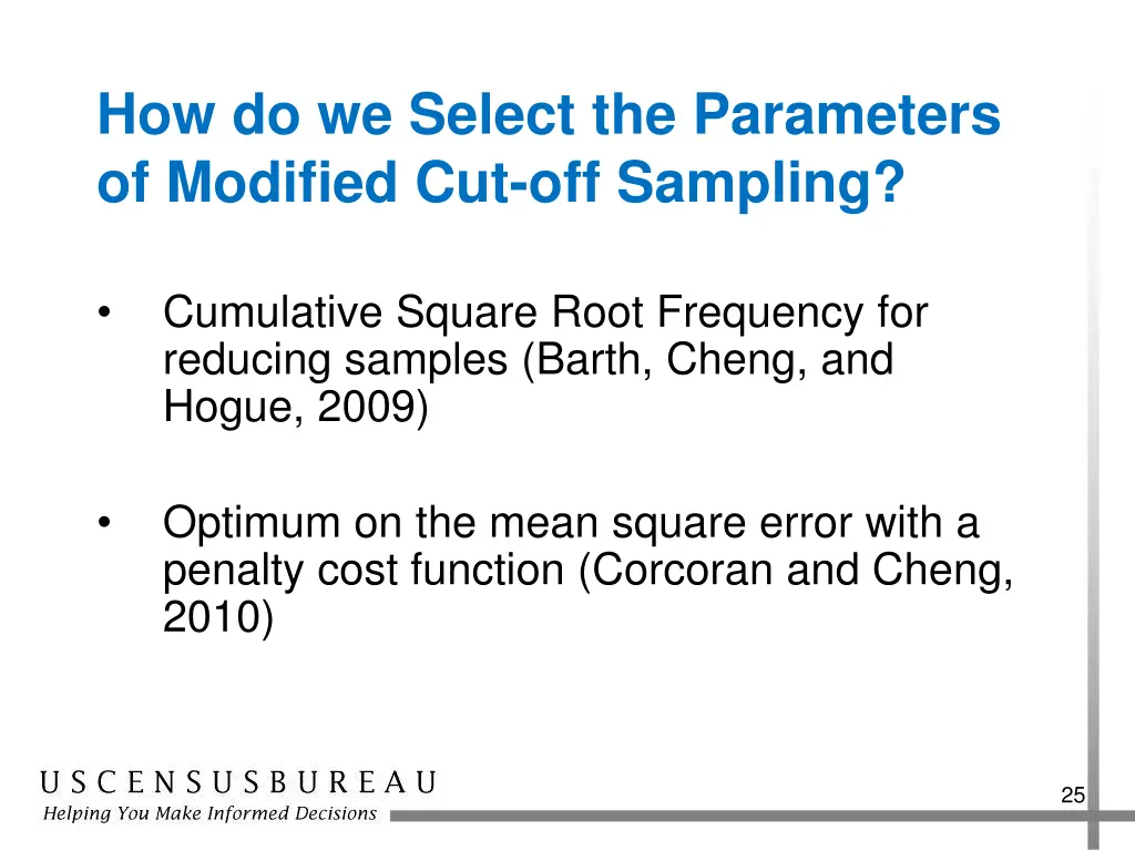 how do we select the parameters of modified