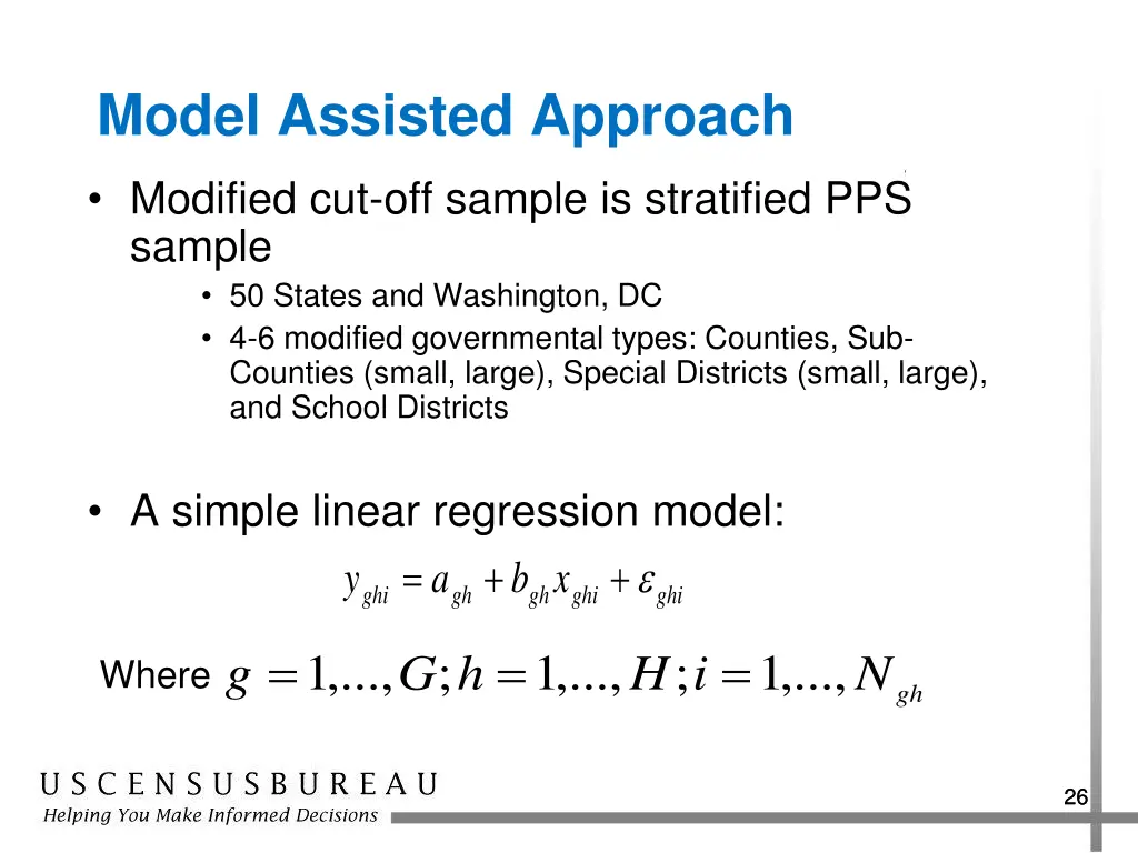 model assisted approach