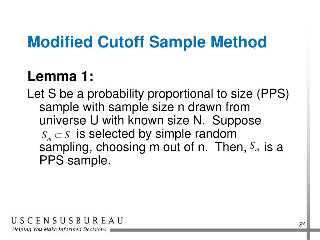 modified cutoff sample method