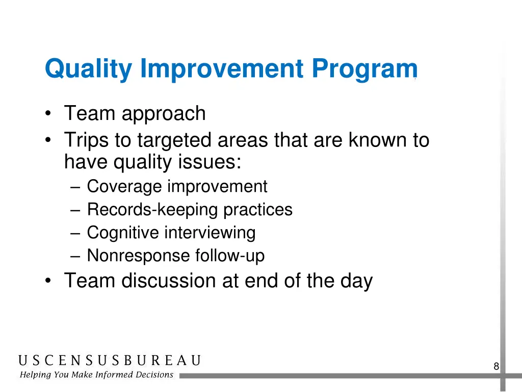 quality improvement program