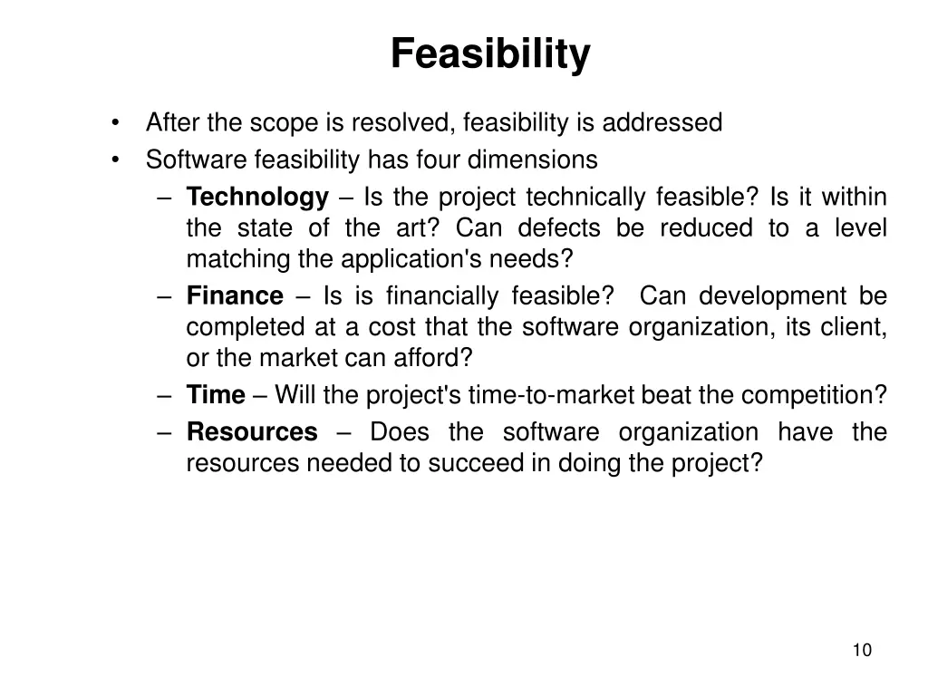 feasibility