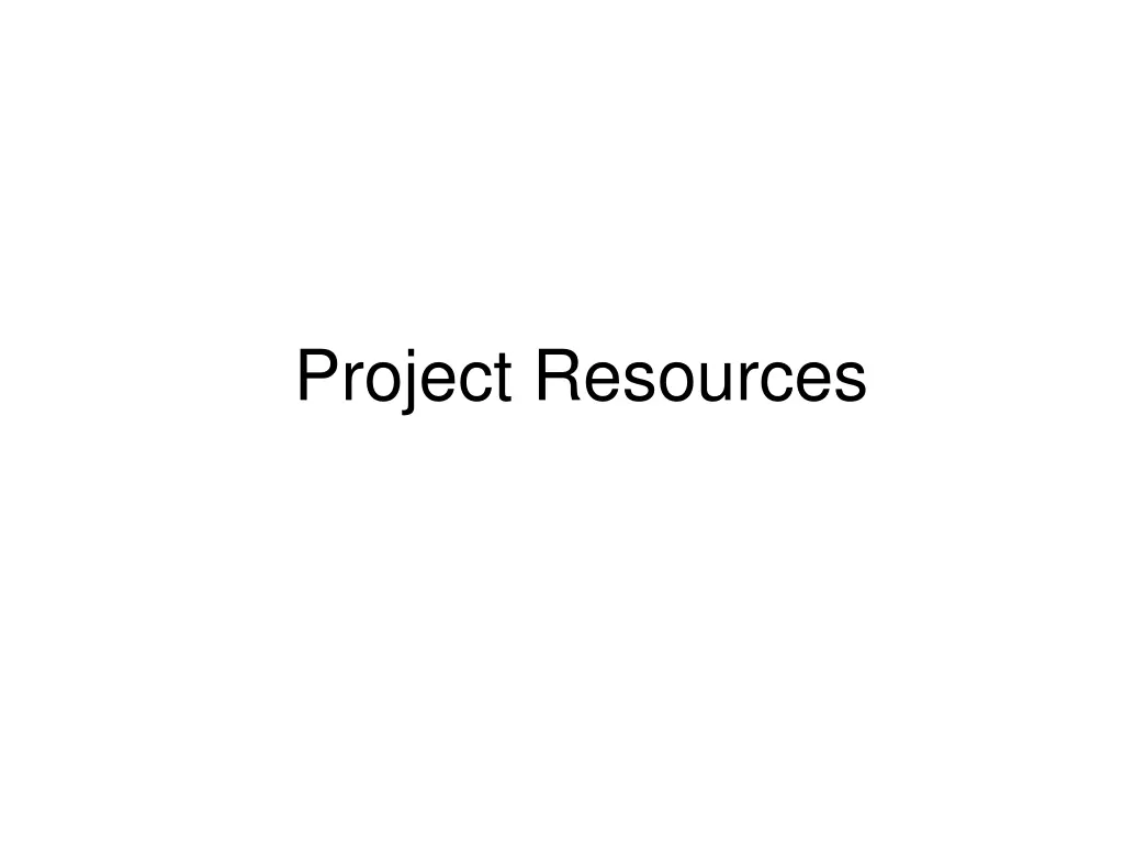 project resources