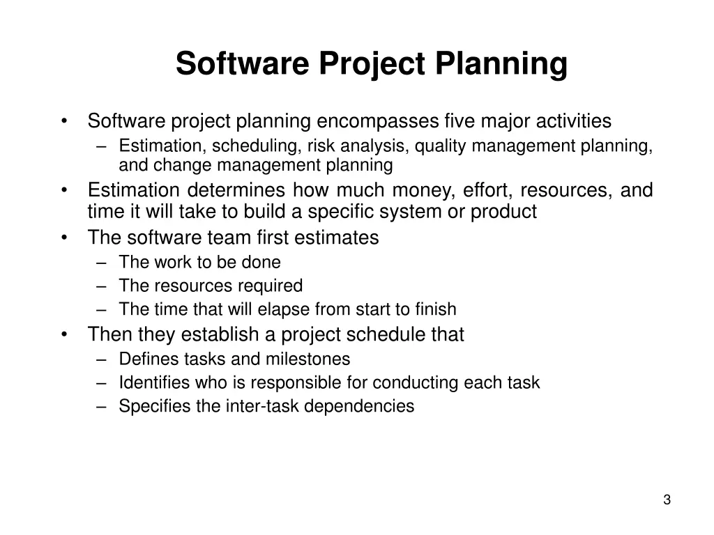 software project planning
