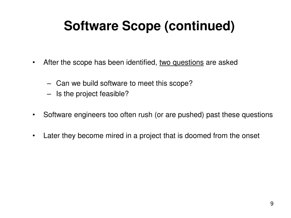 software scope continued