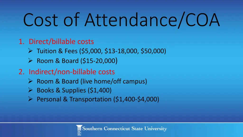 cost of attendance coa
