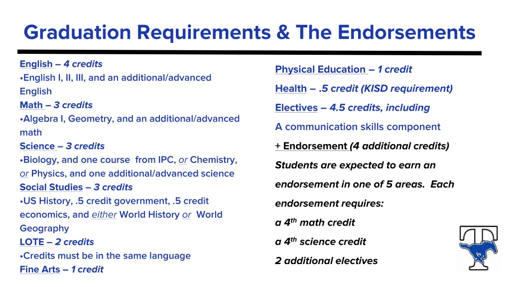 graduation requirements the endorsements 1