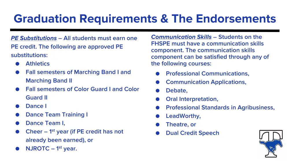 graduation requirements the endorsements 2