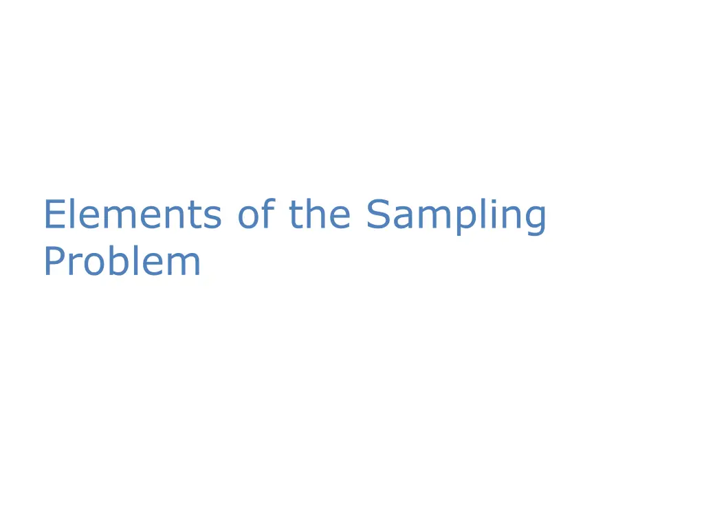 elements of the sampling problem