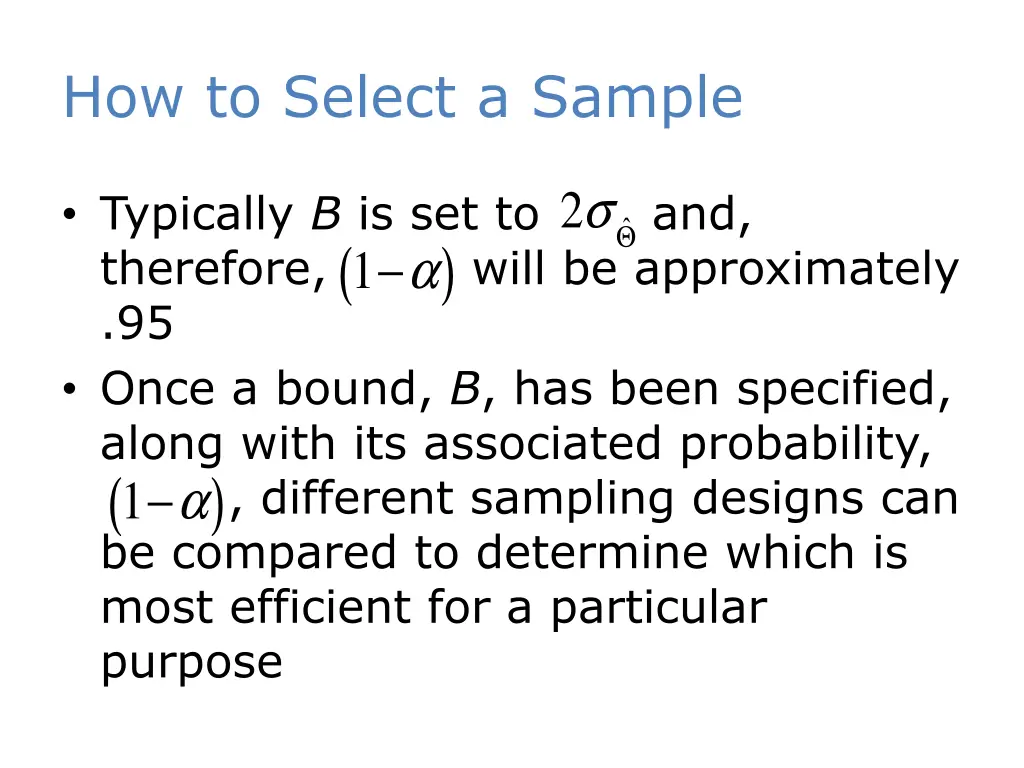how to select a sample