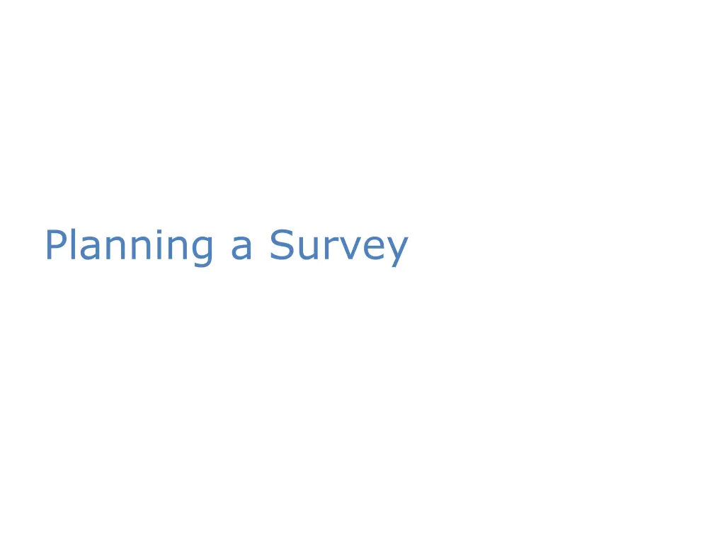 planning a survey