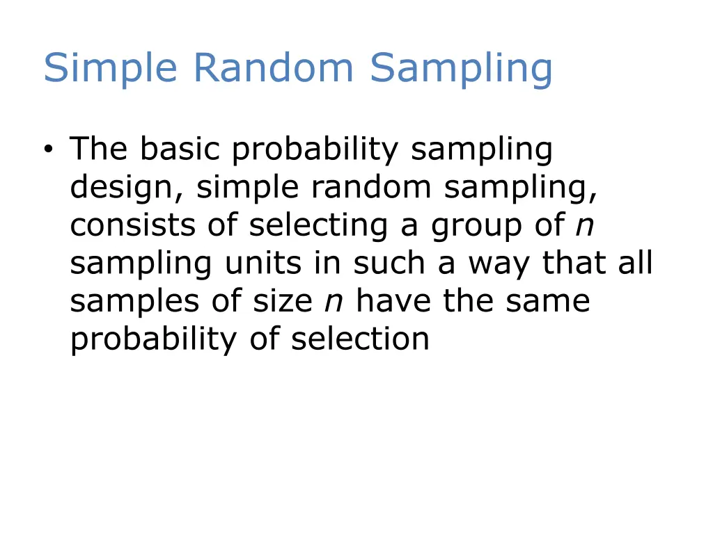 simple random sampling