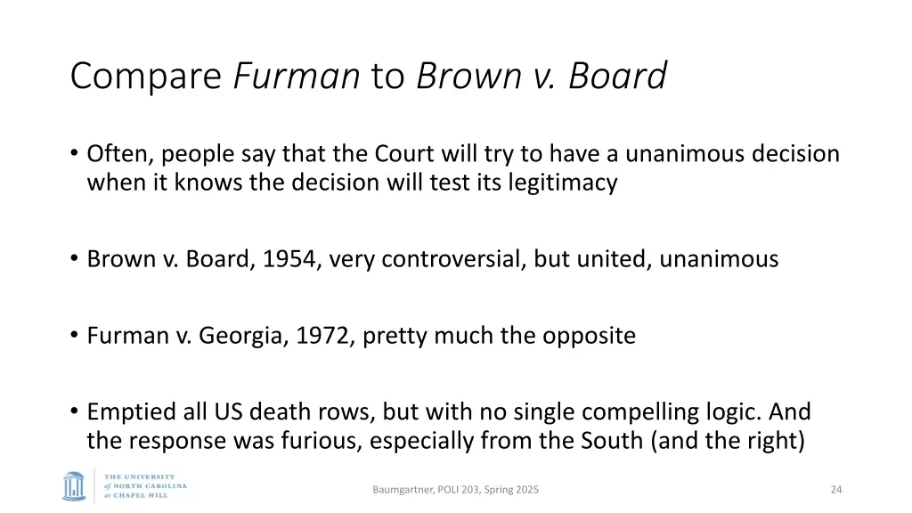compare furman to brown v board