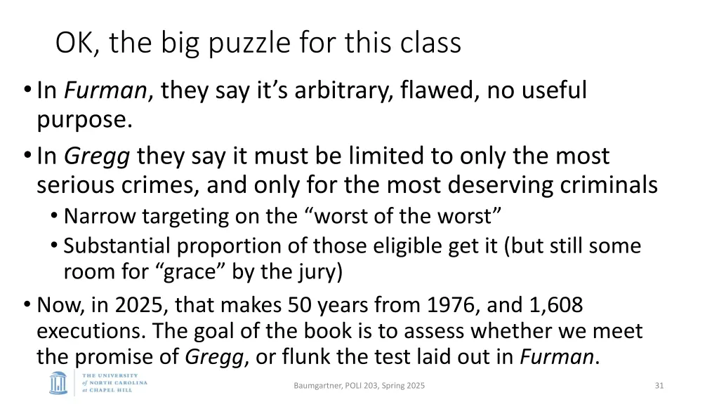 ok the big puzzle for this class in furman they