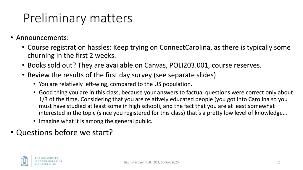 preliminary matters