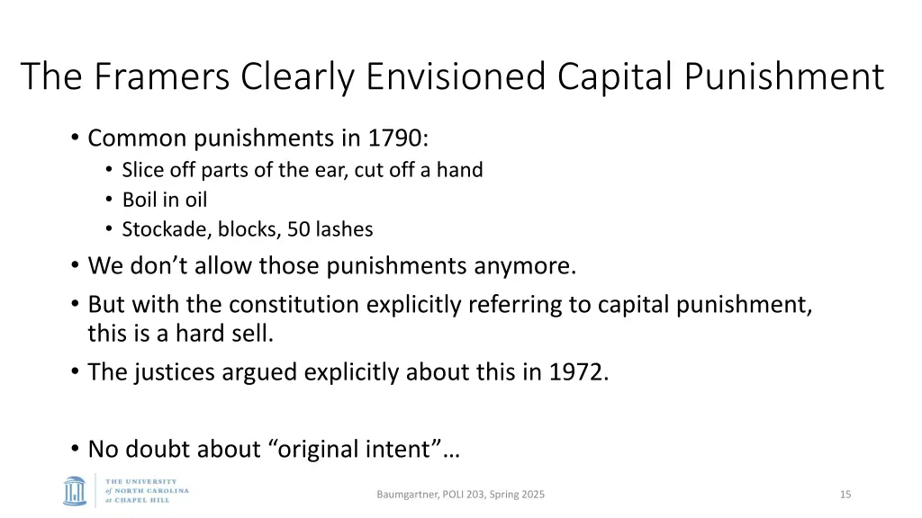 the framers clearly envisioned capital punishment