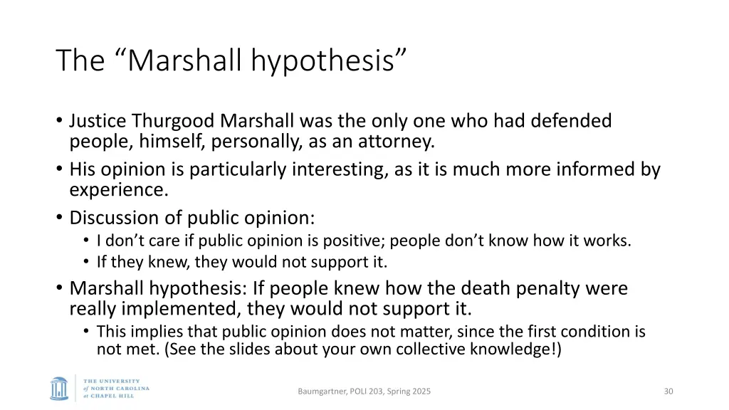 the marshall hypothesis