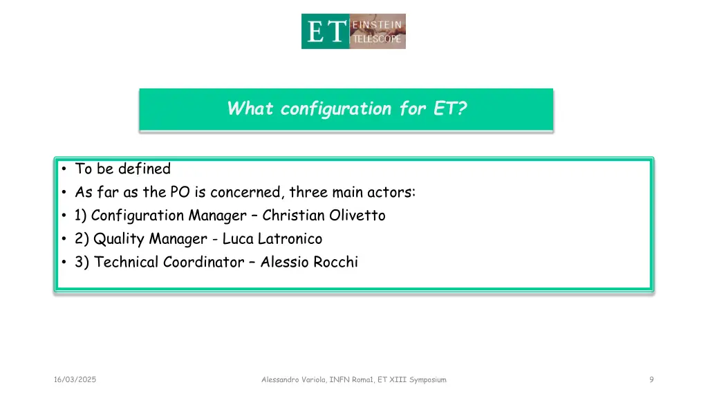 what configuration for et
