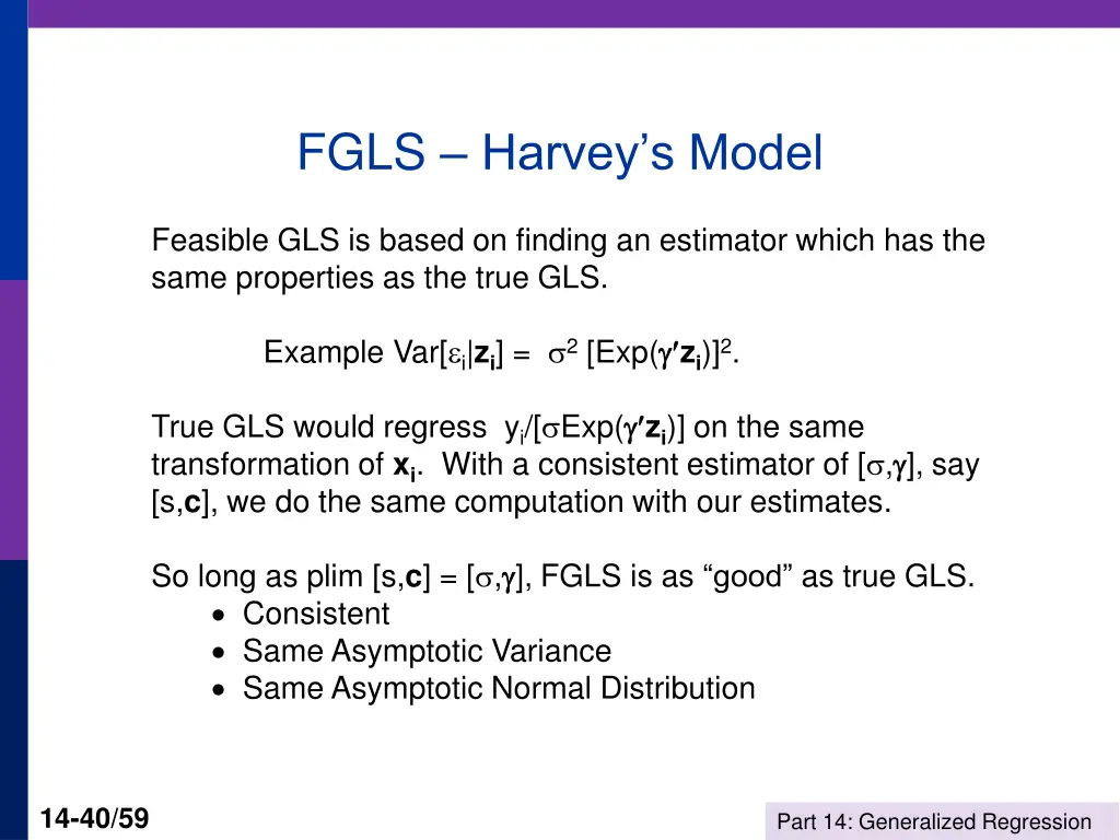fgls harvey s model