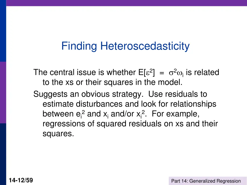 finding heteroscedasticity