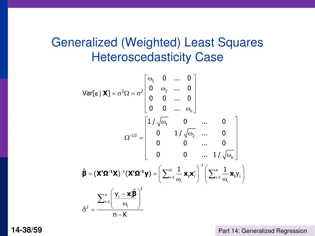 generalized weighted least squares