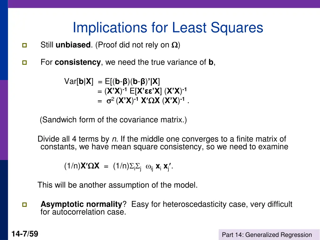 implications for least squares still unbiased