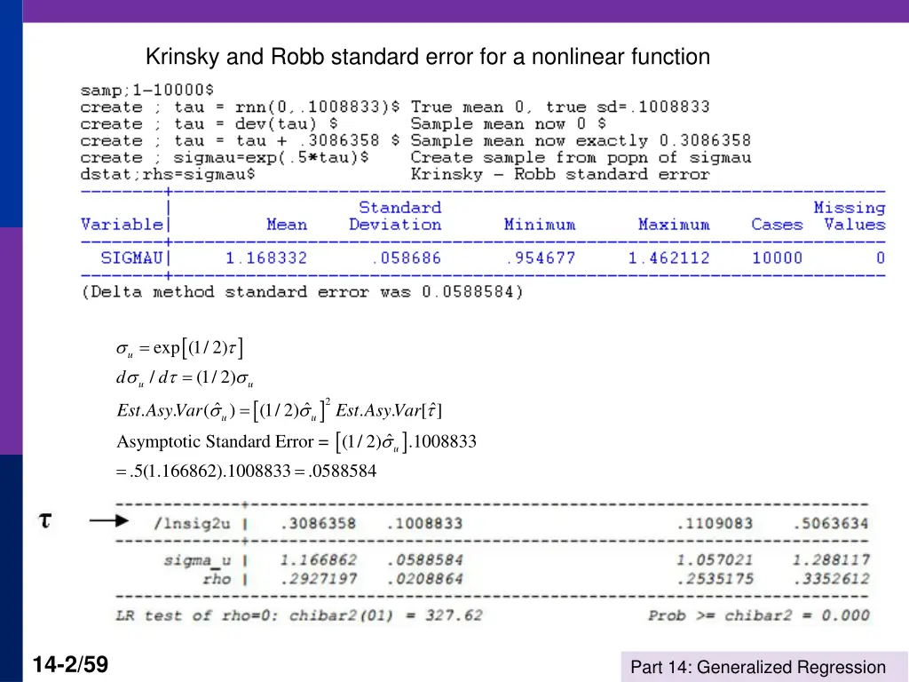 krinsky and robb standard error for a nonlinear
