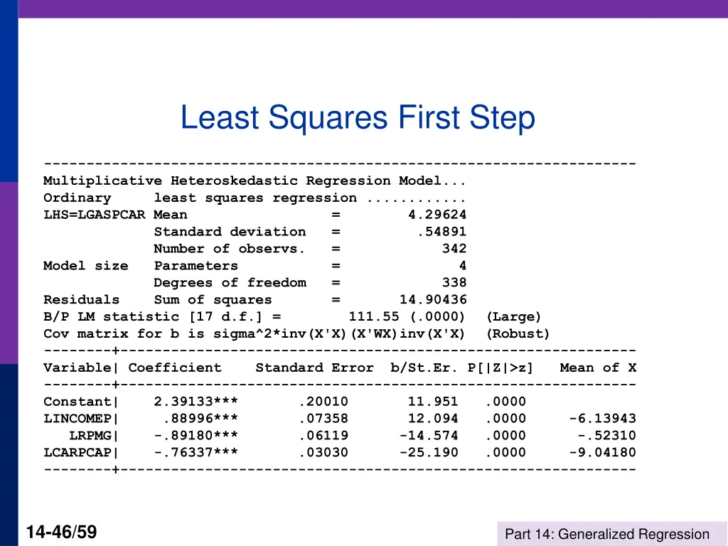 least squares first step