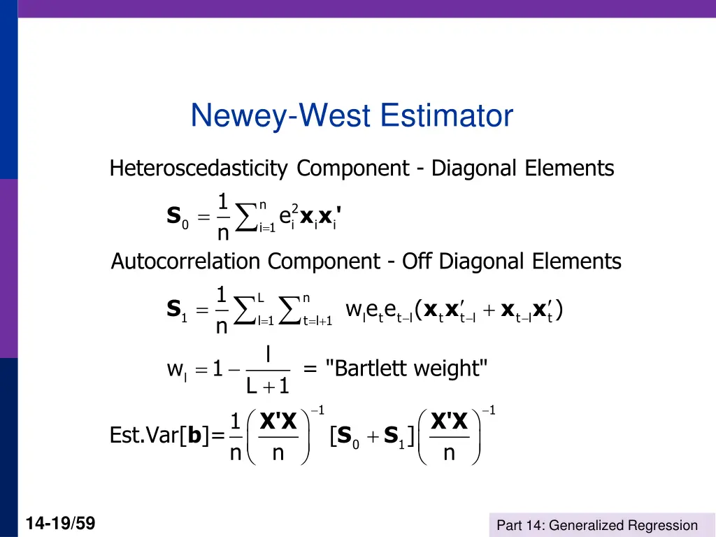 newey west estimator