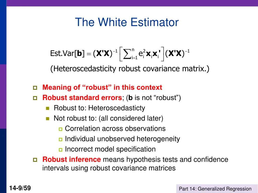 the white estimator