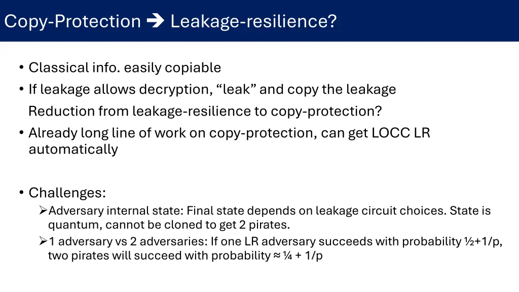 copy protection leakage resilience