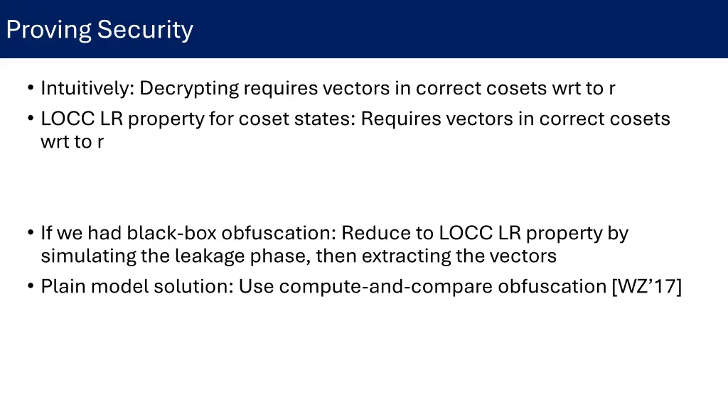 proving security