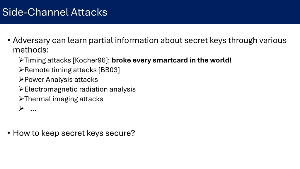side channel attacks