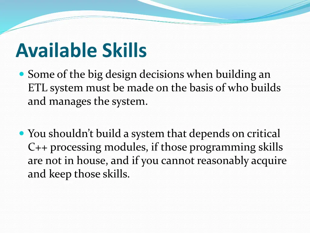 available skills