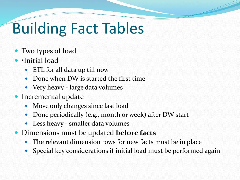 building fact tables