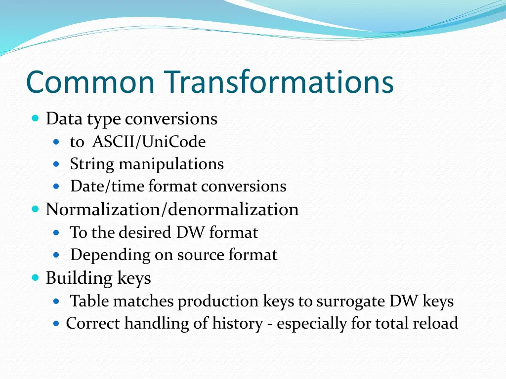 common transformations data type conversions