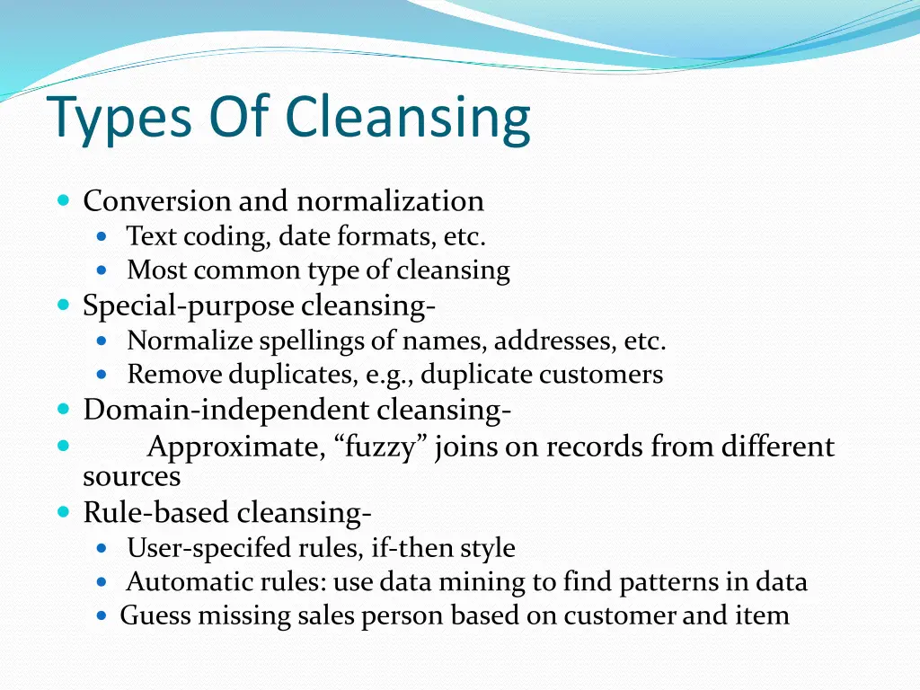 types of cleansing