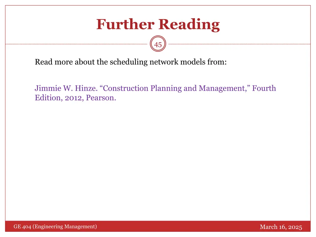 further reading
