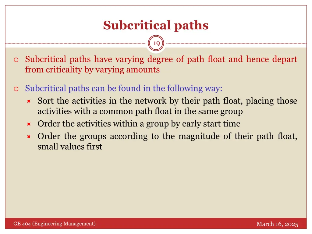 subcritical paths