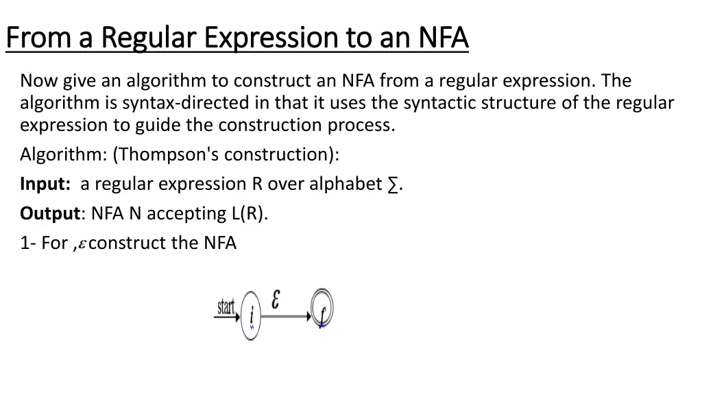 from a regular expression to an nfa from