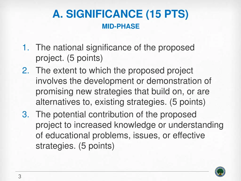 a significance 15 pts mid phase