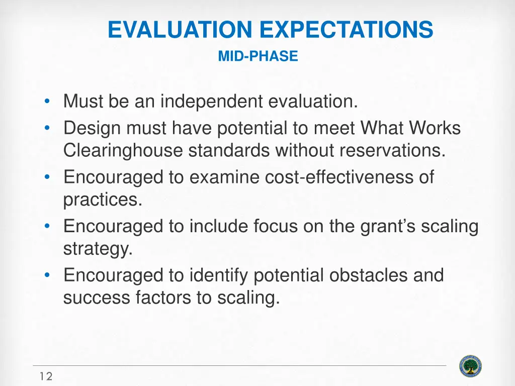 evaluation expectations